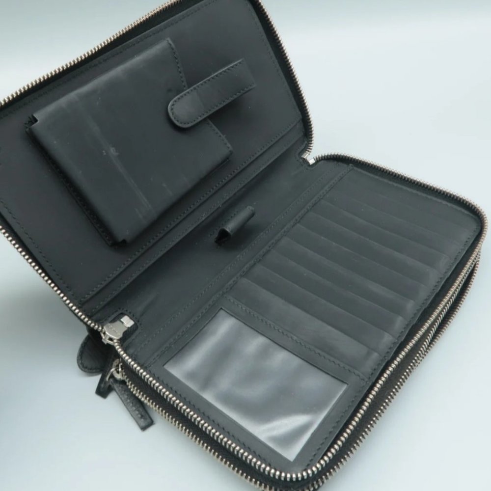 100% Authentic Gucci GG Black Leather Clutch Bag - Picture 9 of 12